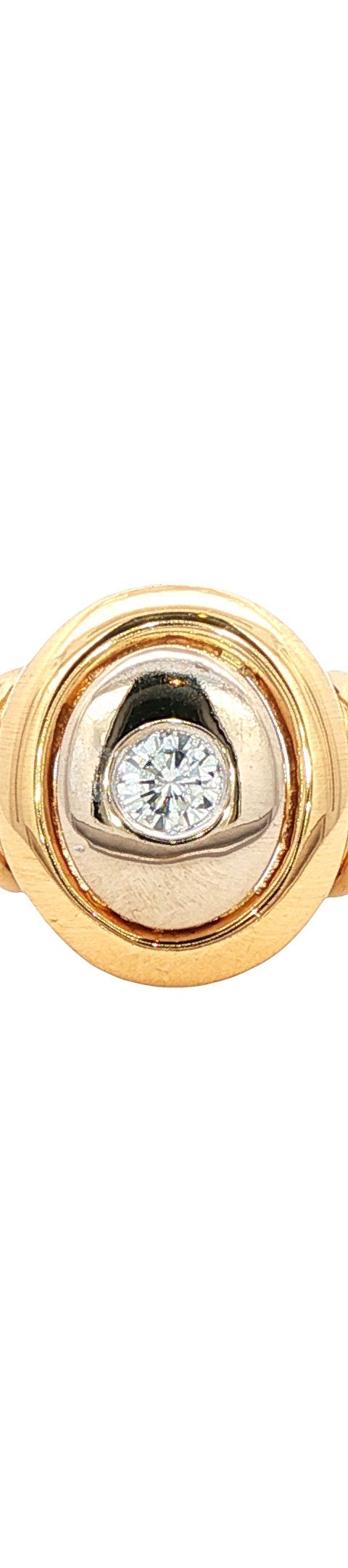 Vintage 18K Two Tone Gold Ring with Diamond